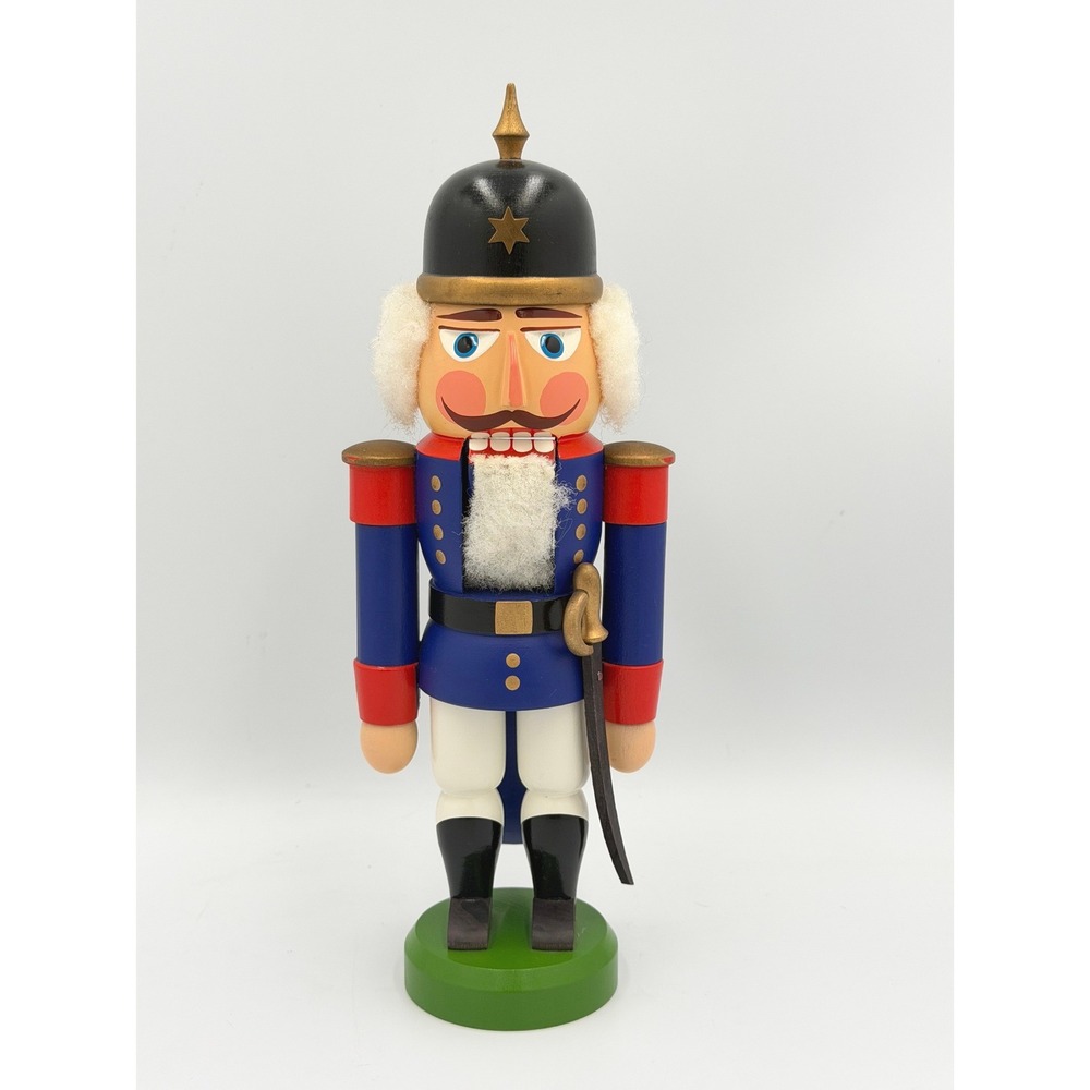 Erzgebirgische Volkskunst Nutcracker Soldier‎ 10.5" GDR East Germany Vintage
